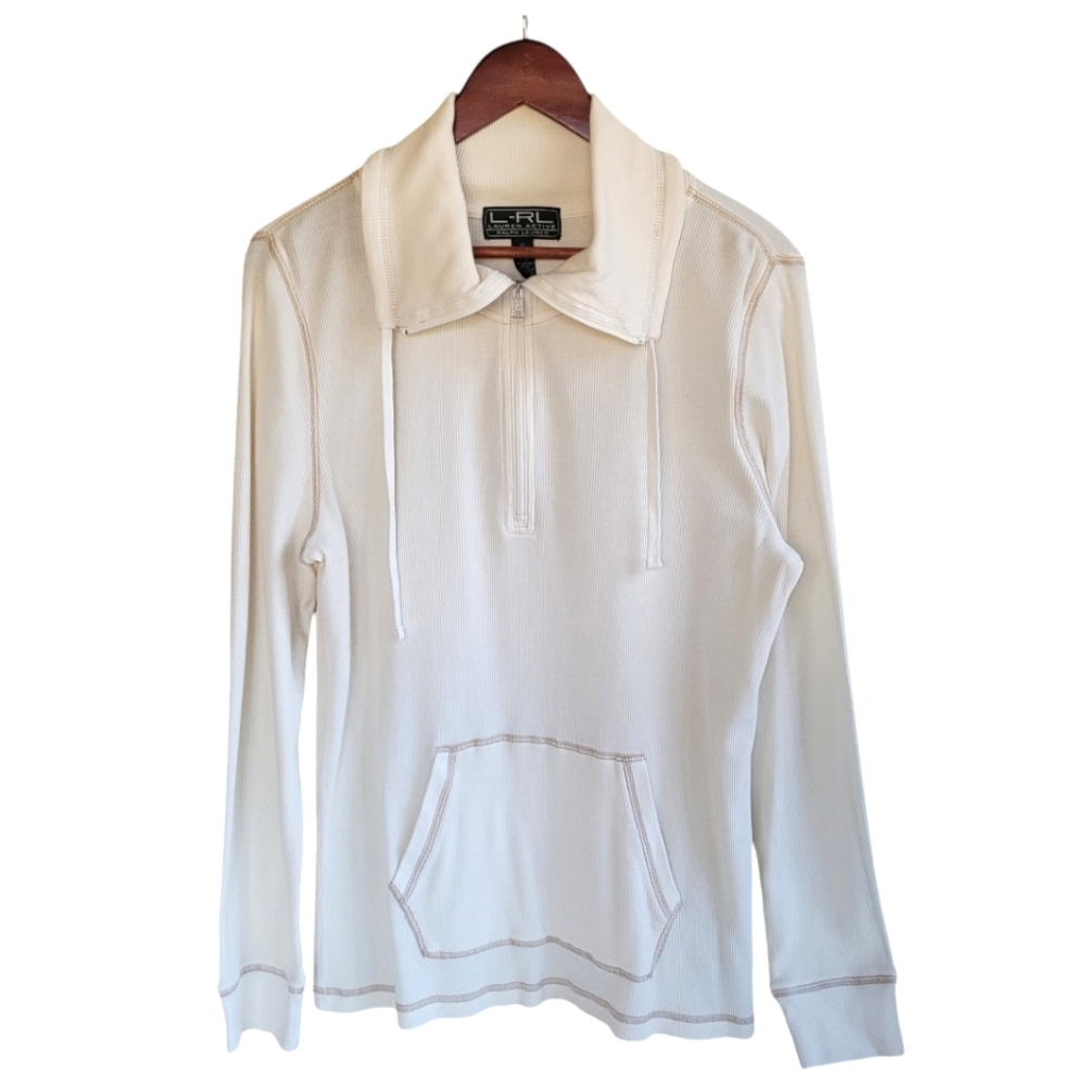 Lauren Active Ralph Lauren Collared Long Sleeve Shirt Ivory Women's XL